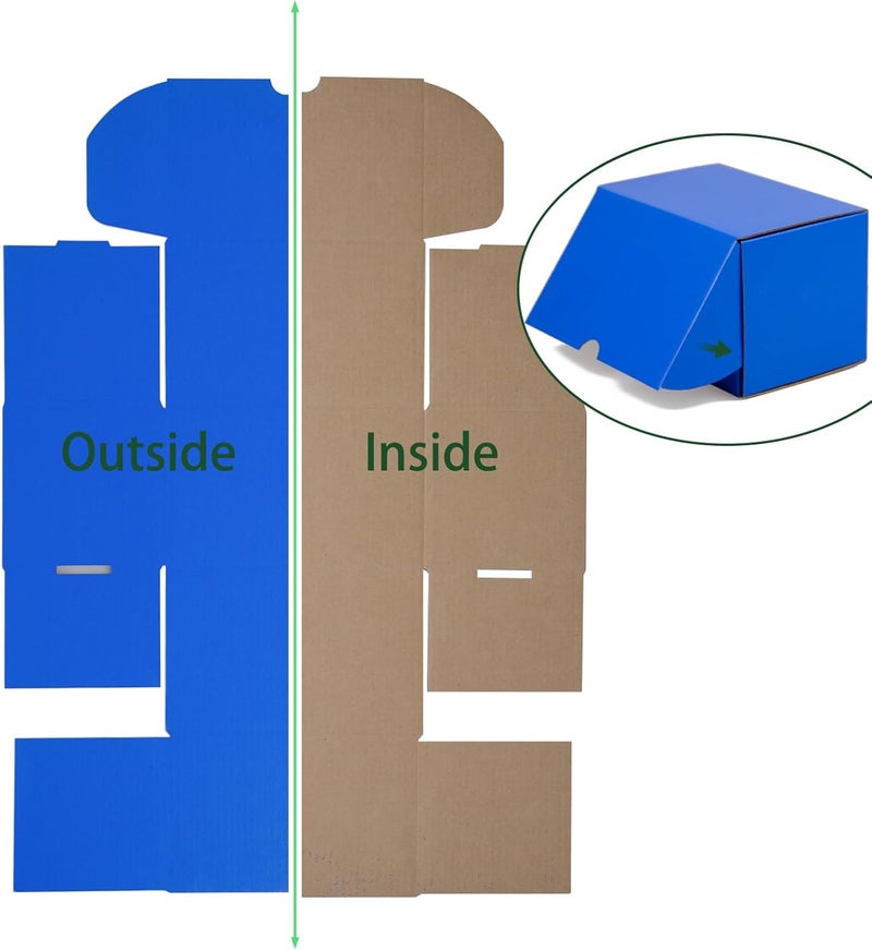 HESESOH 6x4x4 Inches Shipping Boxes Pack of 25, Blue Corrugated Cardboard Box Literature Mailer for Packing Small Business - Image 4